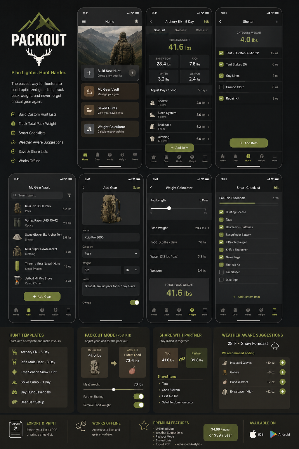 Packout Gear App Preview